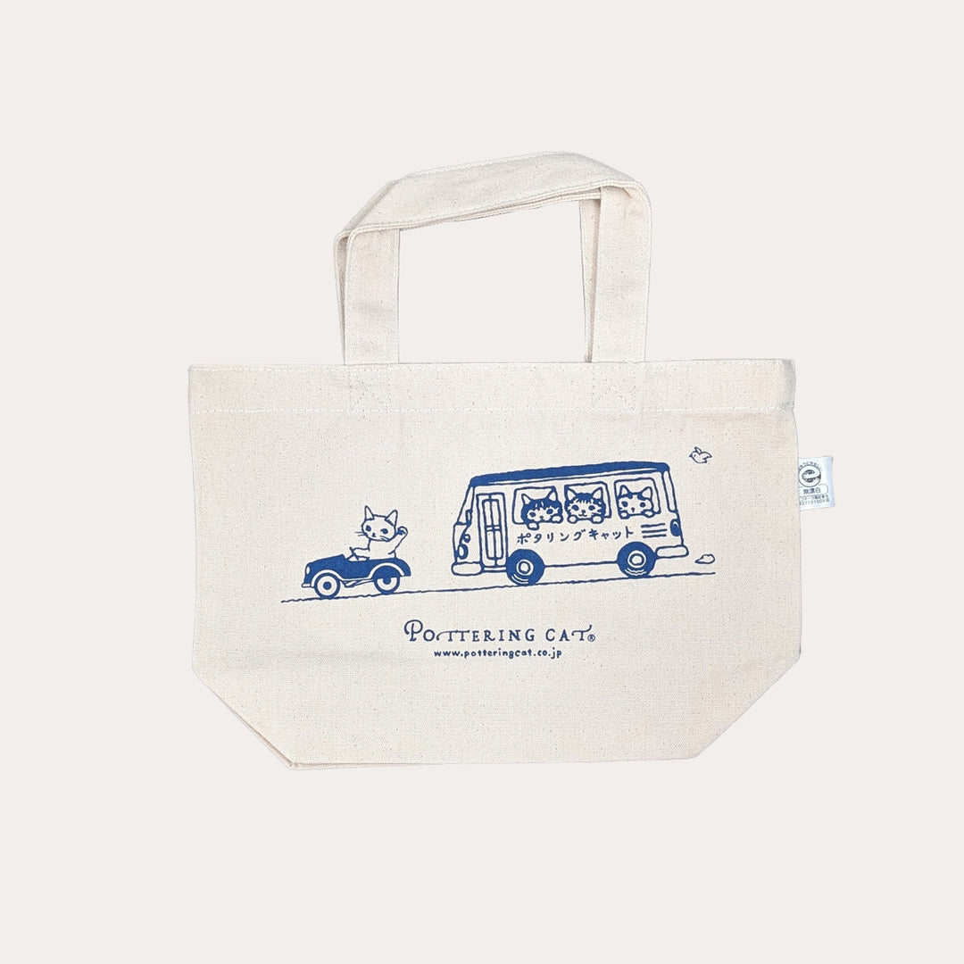 Leisurely Bus of Cats Small Canvas Tote Bag