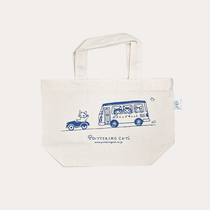 Leisurely Bus of Cats Small Canvas Tote Bag