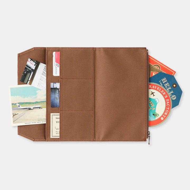 TRAVELER'S notebook Cotton Zipper Case | Regular Size | Coffee
