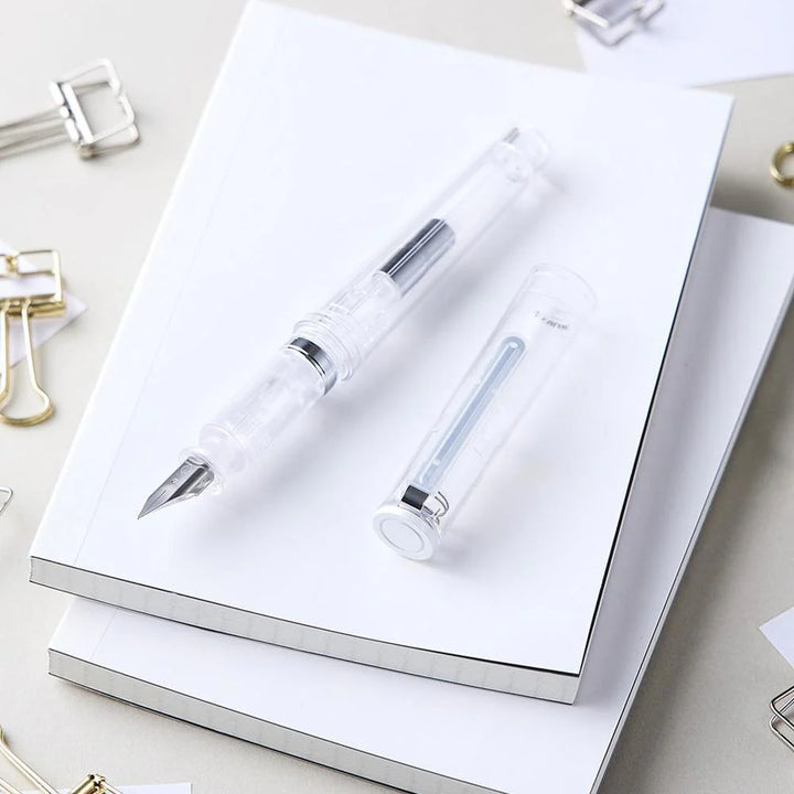 Compass TUZU ADJUST Fountain Pen | Glassy Crystal White