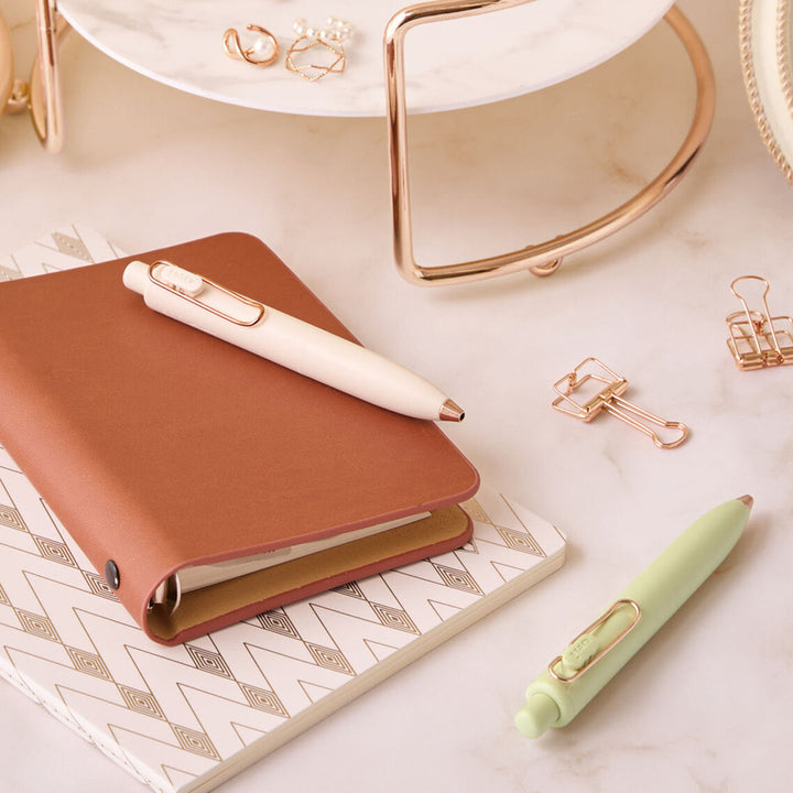 Uni-Ball One P Retractable Gel Pen | Yogurt Cream with Rose Gold Clip | 0.5mm | Limited Edition