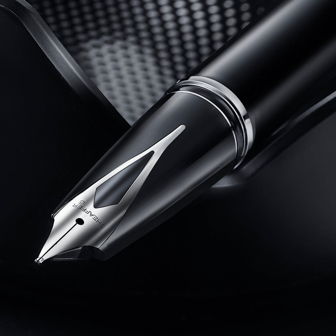 Sheaffer Legacy 9064 Inlaid Nib Fountain Pen | Glossy Black with Chrome-Plated Trim