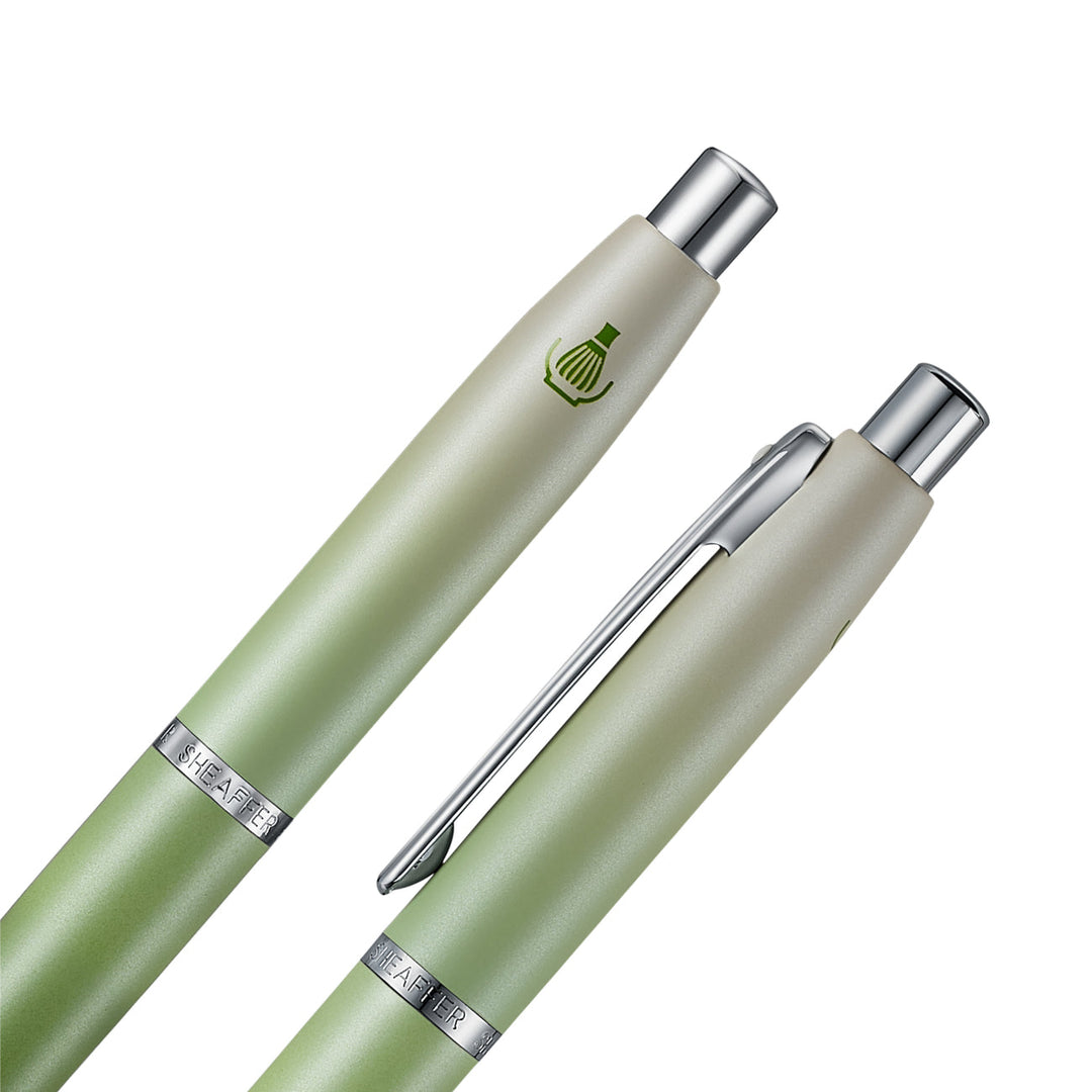 Sheaffer VFM 9431 Matcha Edition Ballpoint Pen | Green Ombre Gradient with Chrome Trim