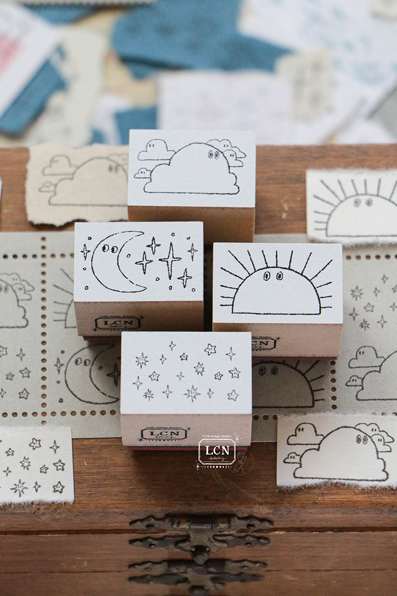 LCN Weather Wooden Stamp Set