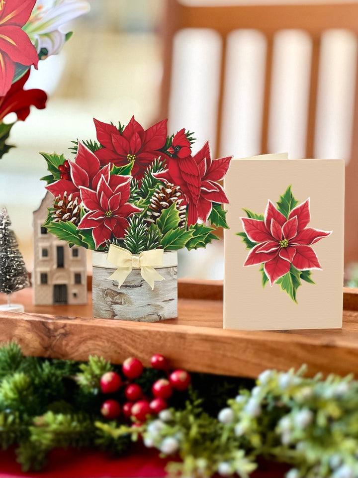 Birch Poinsettia Mini Pop-Up Card