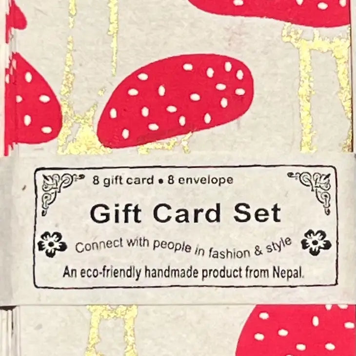 Red Cap Mushrooms Enclosure Cards | Set of 8