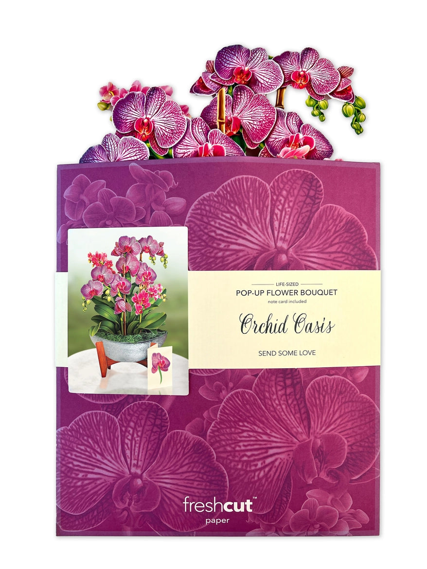 Orchid Oasis Large Pop-Up Card