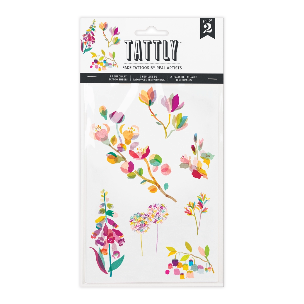 Layered Flora | Temporary Tattoo Sheet | Set of 2