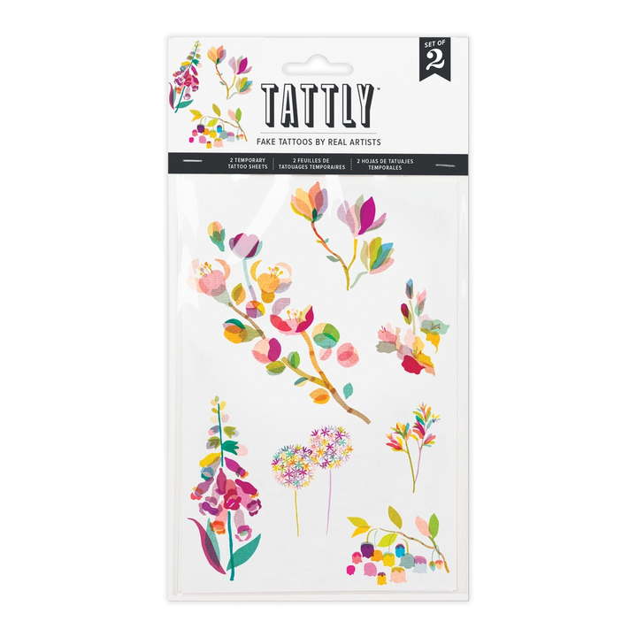 Layered Flora | Temporary Tattoo Sheet | Set of 2