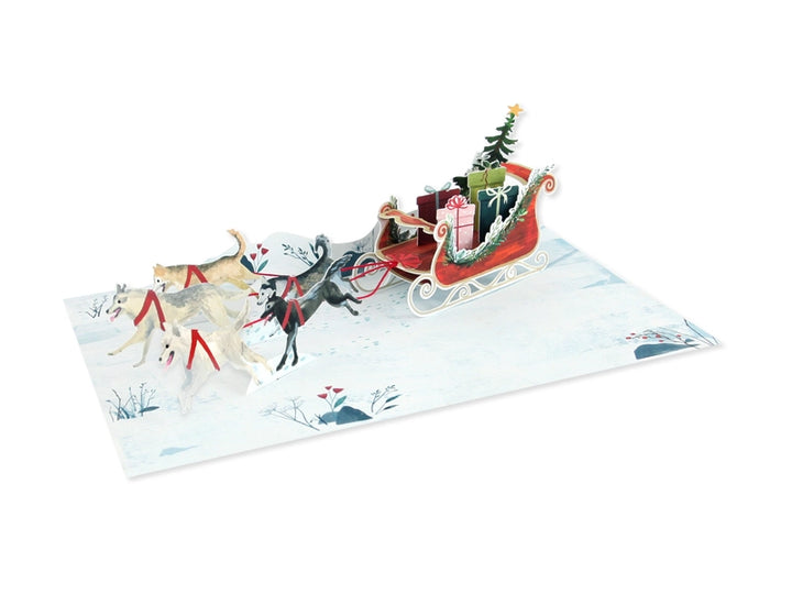 Sled Dogs | Pop Up Greeting Card