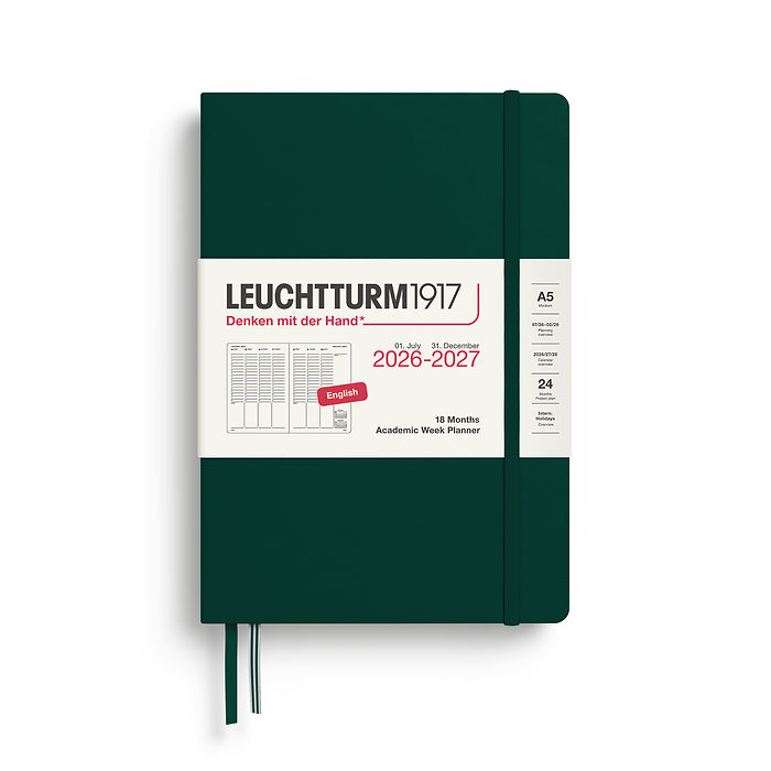 2026-2027 Academic Weekly Planner | 18 Months | Forest Green