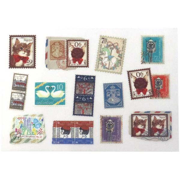 Vintage Stamps Ironless Fabric Stickers