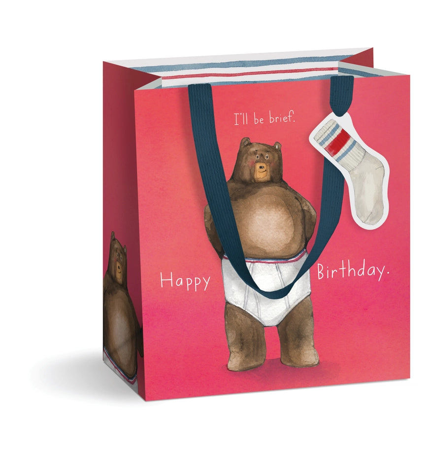 I'll Be Brief Bear Birthday Gift Bag