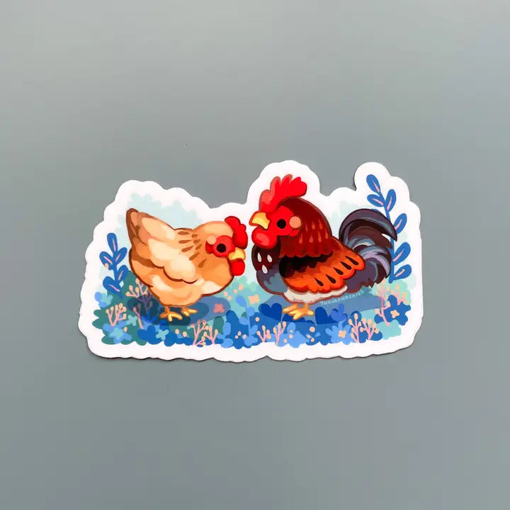 Rooster and Hen | Vinyl Sticker