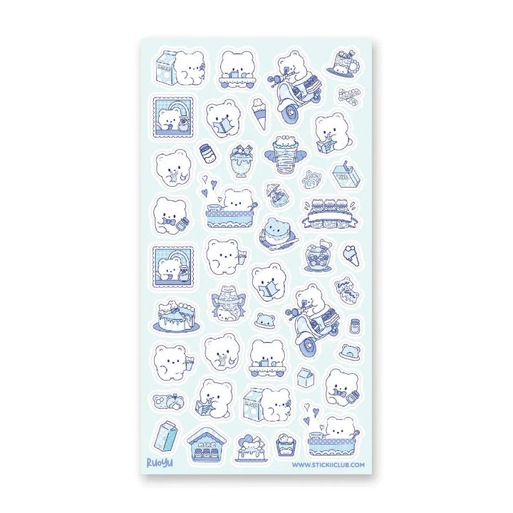 Sweet Cafe Bears Sticker Sheet