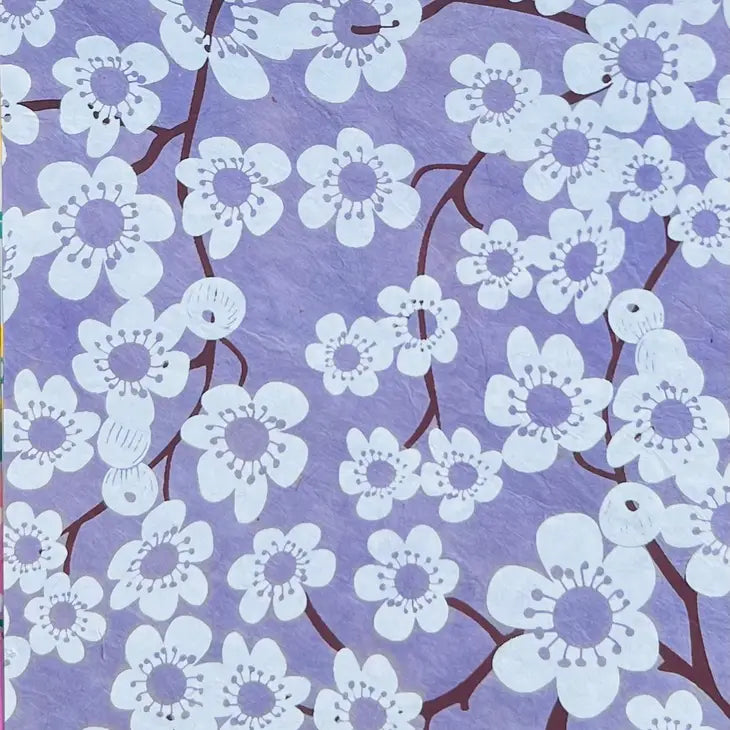 White Sakura Garden on Purple | Gift Wrap