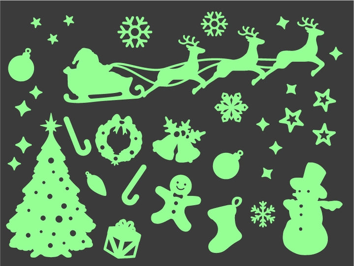 Merry Christmas Essentials Glow in the Dark Stickers