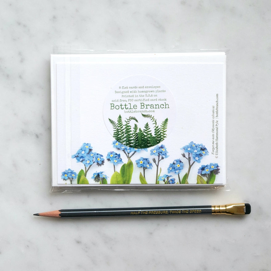Blue Forget-me-not | 8 Flat Card Set