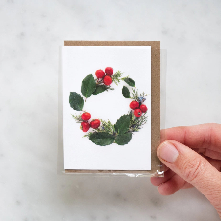 Wreath Holiday Enclosure Card