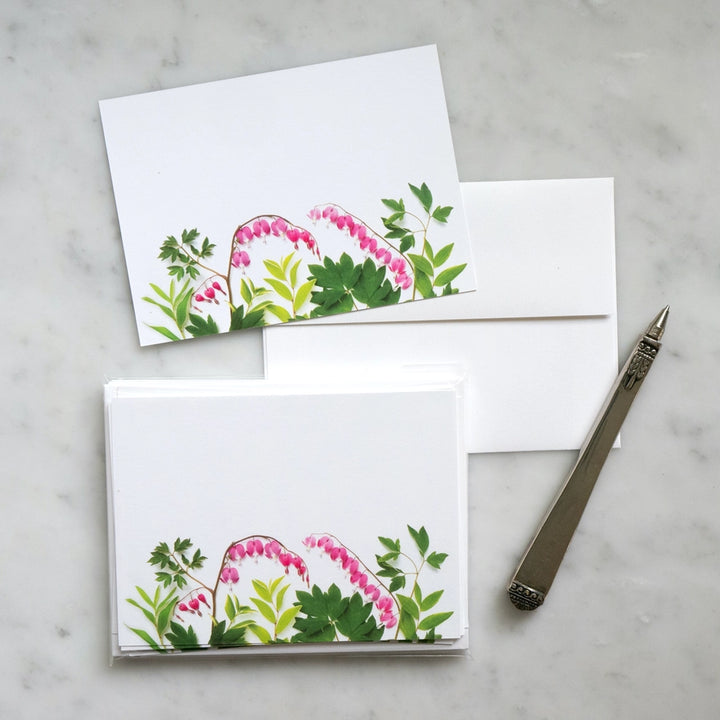 Bleeding Heart Flowers | 8 Flat Card Set