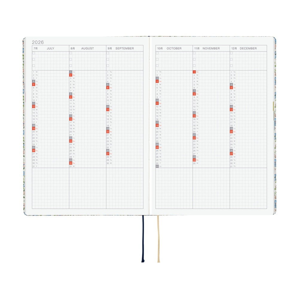 Hobonichi Techo 2026 A5 HON Planner | Liberty Fabrics: Sasha Kiora | English