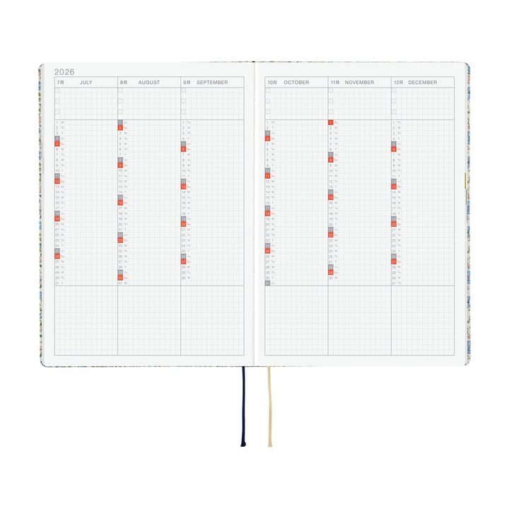 Hobonichi Techo 2026 A5 HON Planner | Liberty Fabrics: Sasha Kiora | English