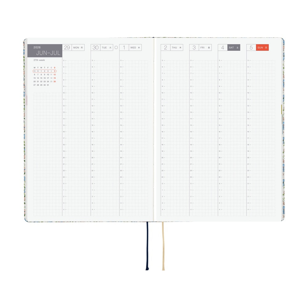 Hobonichi Techo 2026 A5 HON Planner | Liberty Fabrics: Sasha Kiora | English