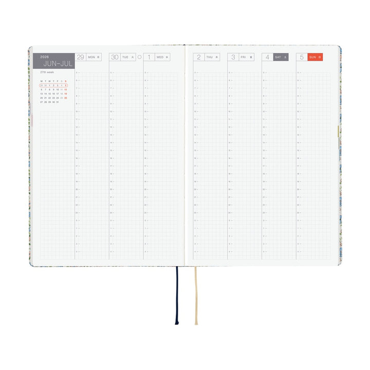 Hobonichi Techo 2026 A5 HON Planner | Liberty Fabrics: Sasha Kiora | English