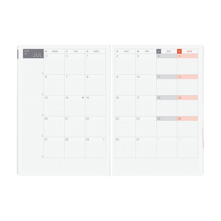 Hobonichi Techo 2026 A5 HON Planner | Paper Series: Black Gingham | English