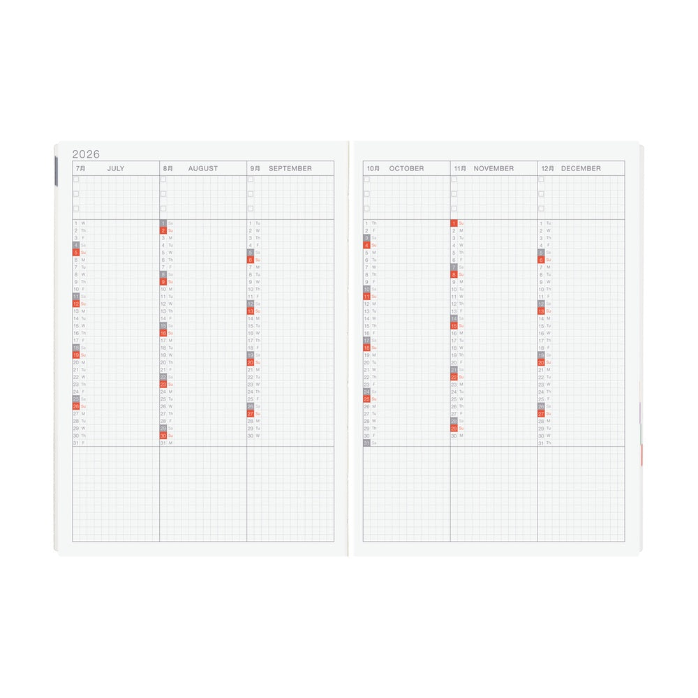 Hobonichi Techo 2026 A5 HON Planner | Paper Series: Black Gingham | English