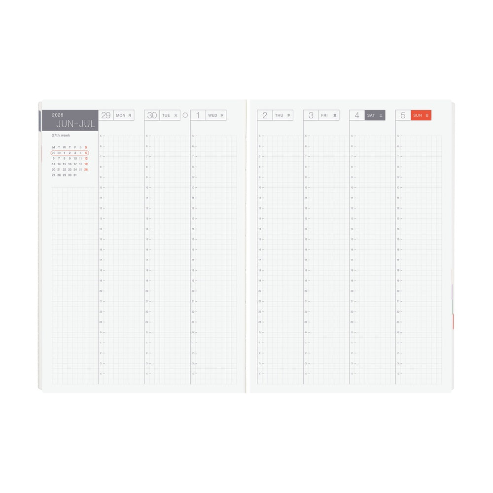Hobonichi Techo 2026 A5 HON Planner | Paper Series: Black Gingham | English