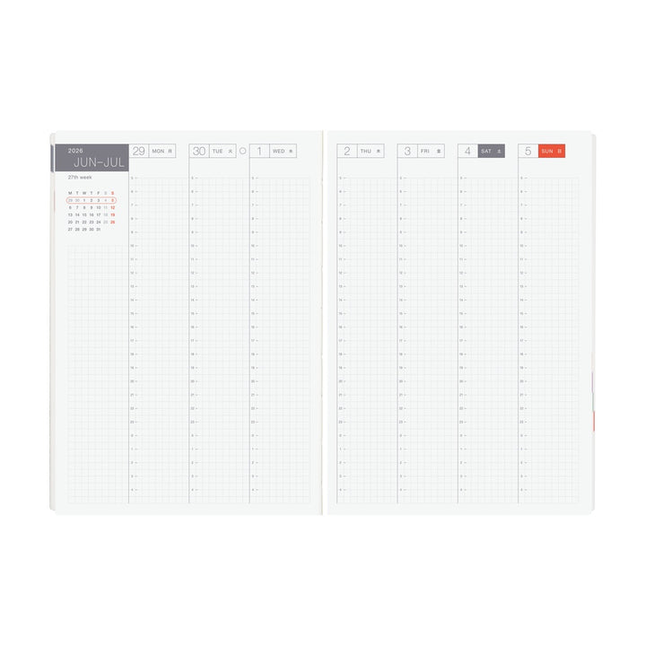 Hobonichi Techo 2026 A5 HON Planner | Paper Series: Black Gingham | English