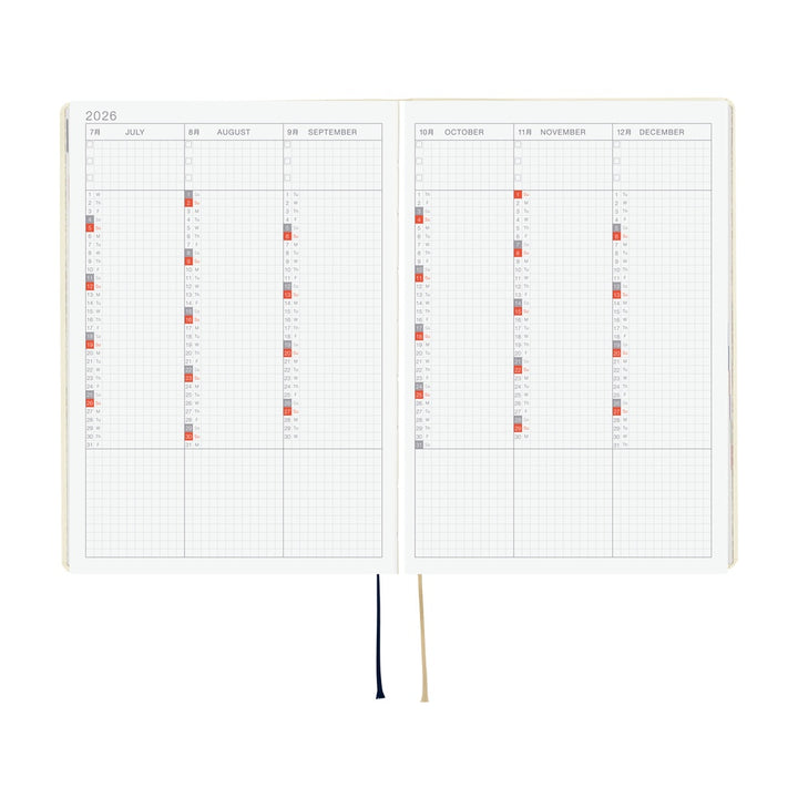 Hobonichi Techo 2026 A5 HON Planner | Slash Ivory | English
