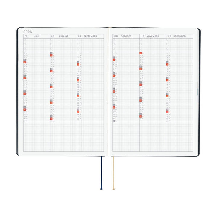 Hobonichi Techo 2026 A5 HON Planner | Slash Navy | English