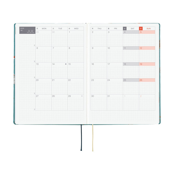 Hobonichi Techo 2026 A5 HON Planner | Bow & Tie: In the Forest | English
