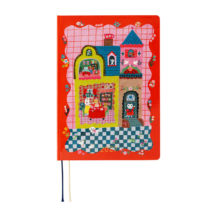 Hobonichi Techo 2026 A5 HON Planner | Yumi Kitagishi: White Cat and Rabbit’s Tea Room | English