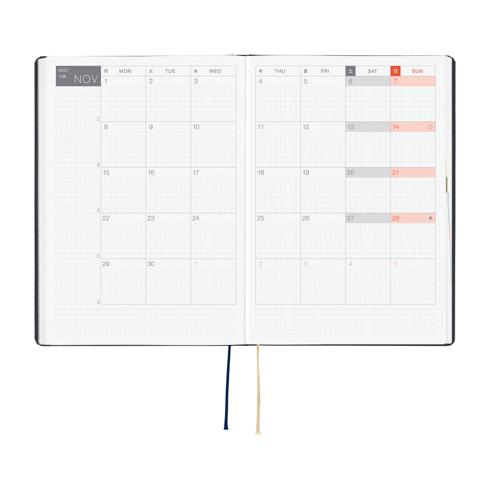 Hobonichi Techo 2026 A5 HON Planner | Slash Navy | English