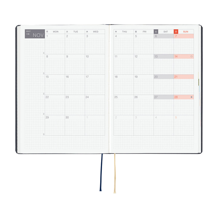 Hobonichi Techo 2026 A5 HON Planner | Slash Navy | English