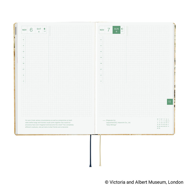 Hobonichi Techo 2026 A5 HON Planner | V&A Series: Vine | English