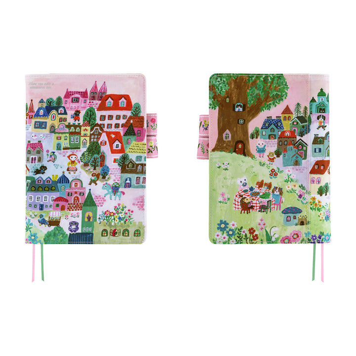 Hobonichi Techo A5 Cousin Cover | Yumi Kitagishi: White Cat Village