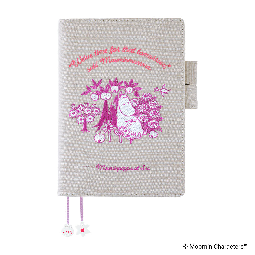 Hobonichi Techo A5 Cousin Cover | Moomin: My Yard (Pink Gray)