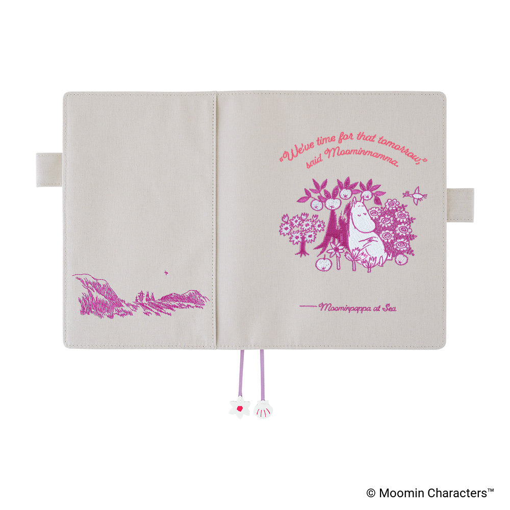 Hobonichi Techo A5 Cousin Cover | Moomin: My Yard (Pink Gray)