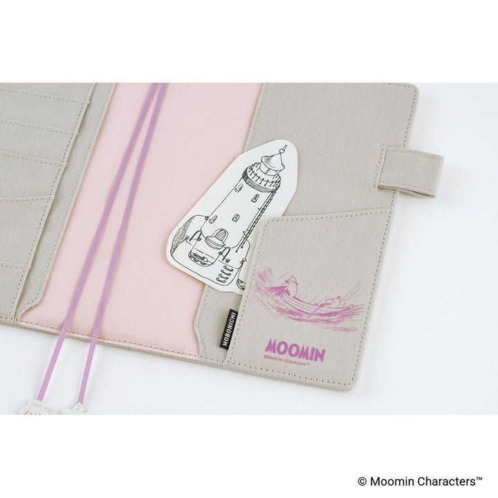Hobonichi Techo A5 Cousin Cover | Moomin: My Yard (Pink Gray)