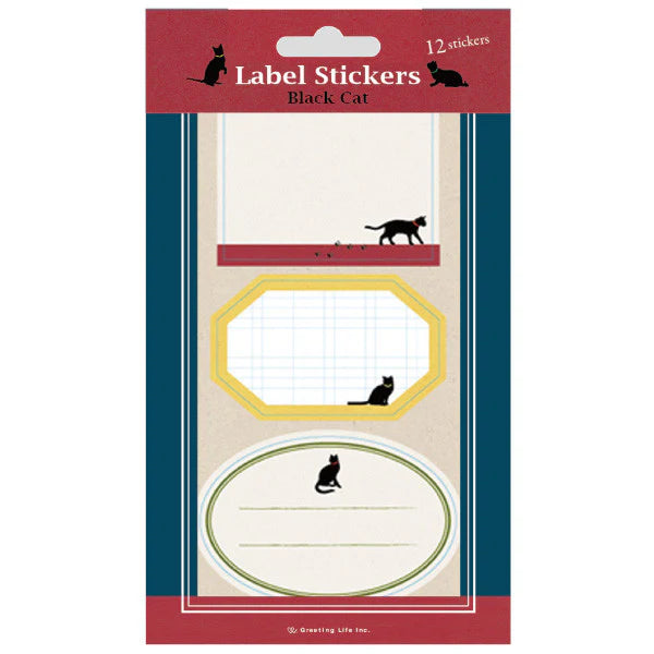 Black Cat Label Stickers