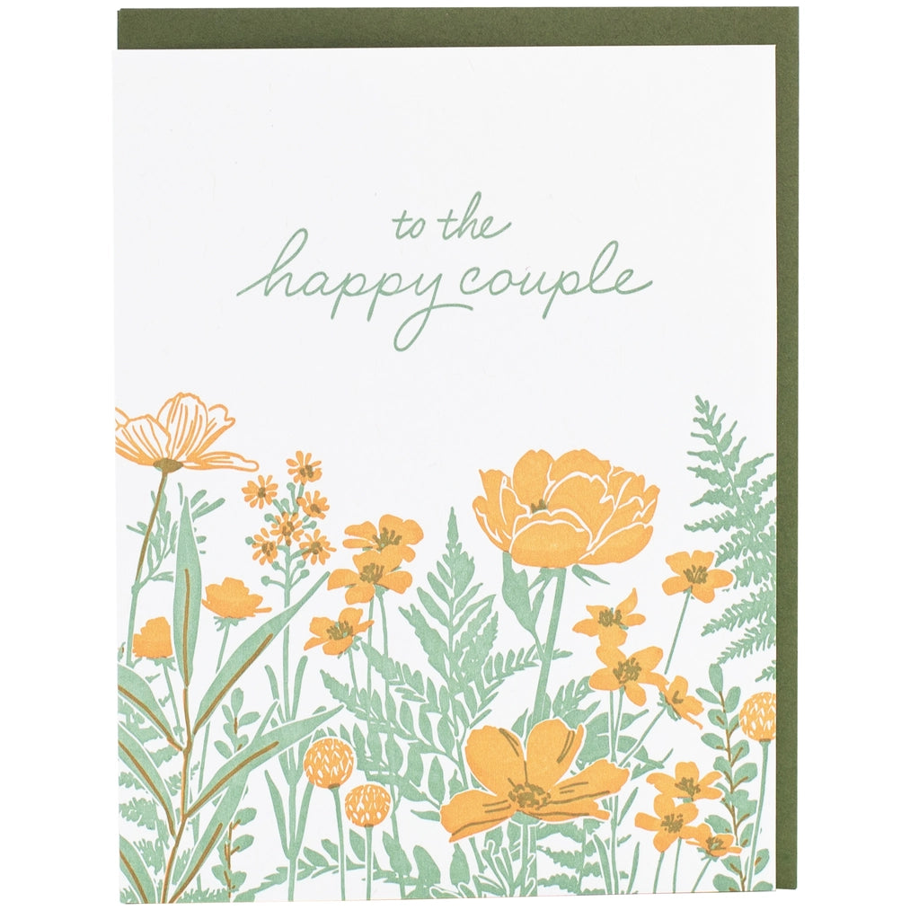 Field of Flowers to the Happy Couple | Greeting Card
