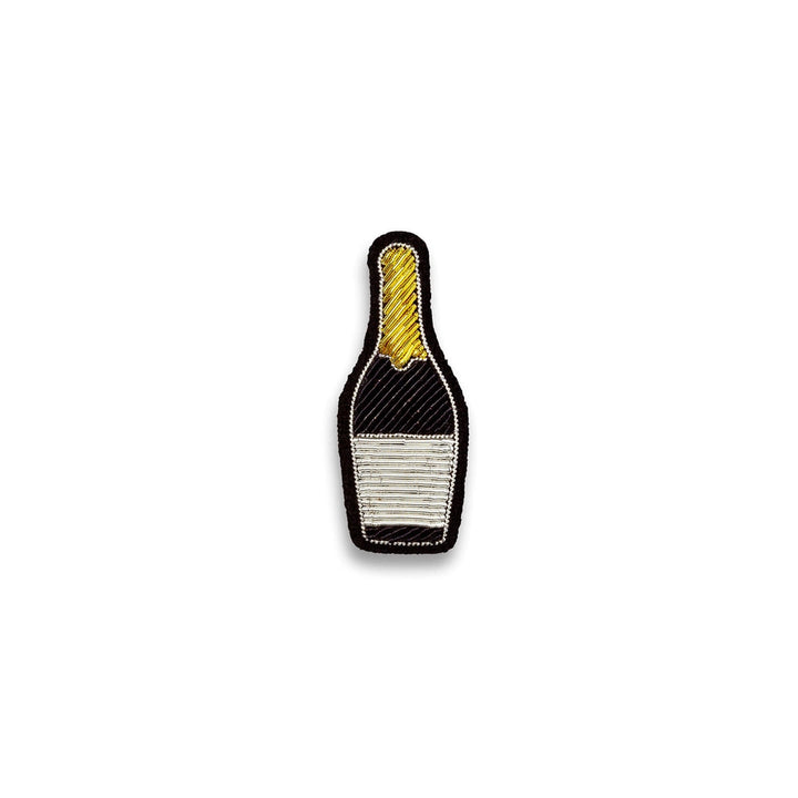 Champagne Bottle Hand-Embroidered Pin *