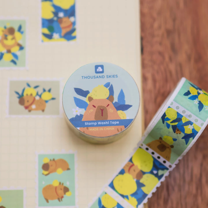 Yuzu Orchard Capybara Stamp Washi Tape