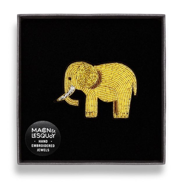 Elephant Hand-Embroidered Pin