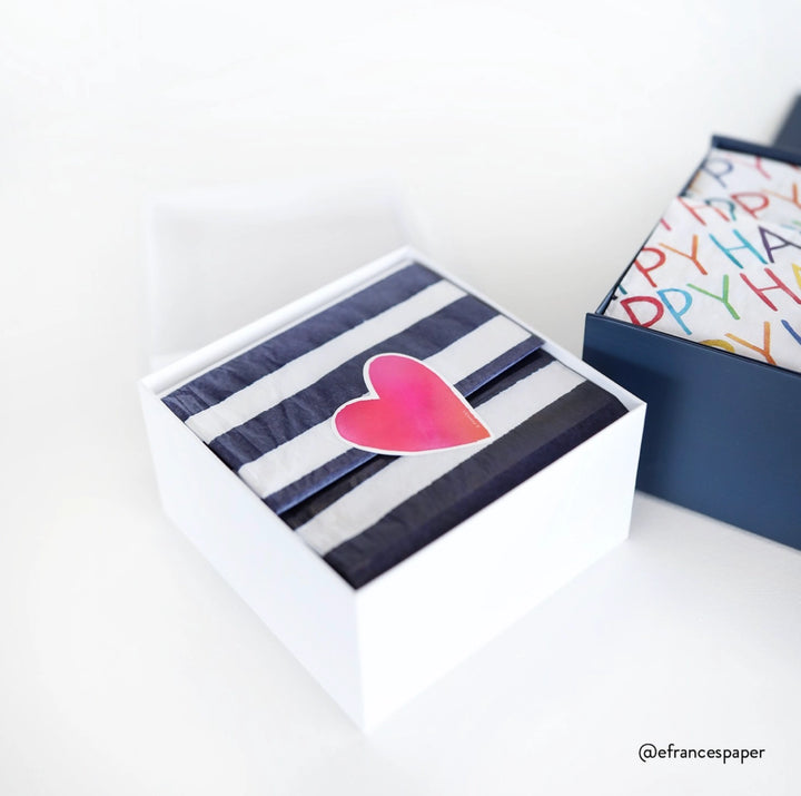 Navy Stripe Tissue Paper Pack
