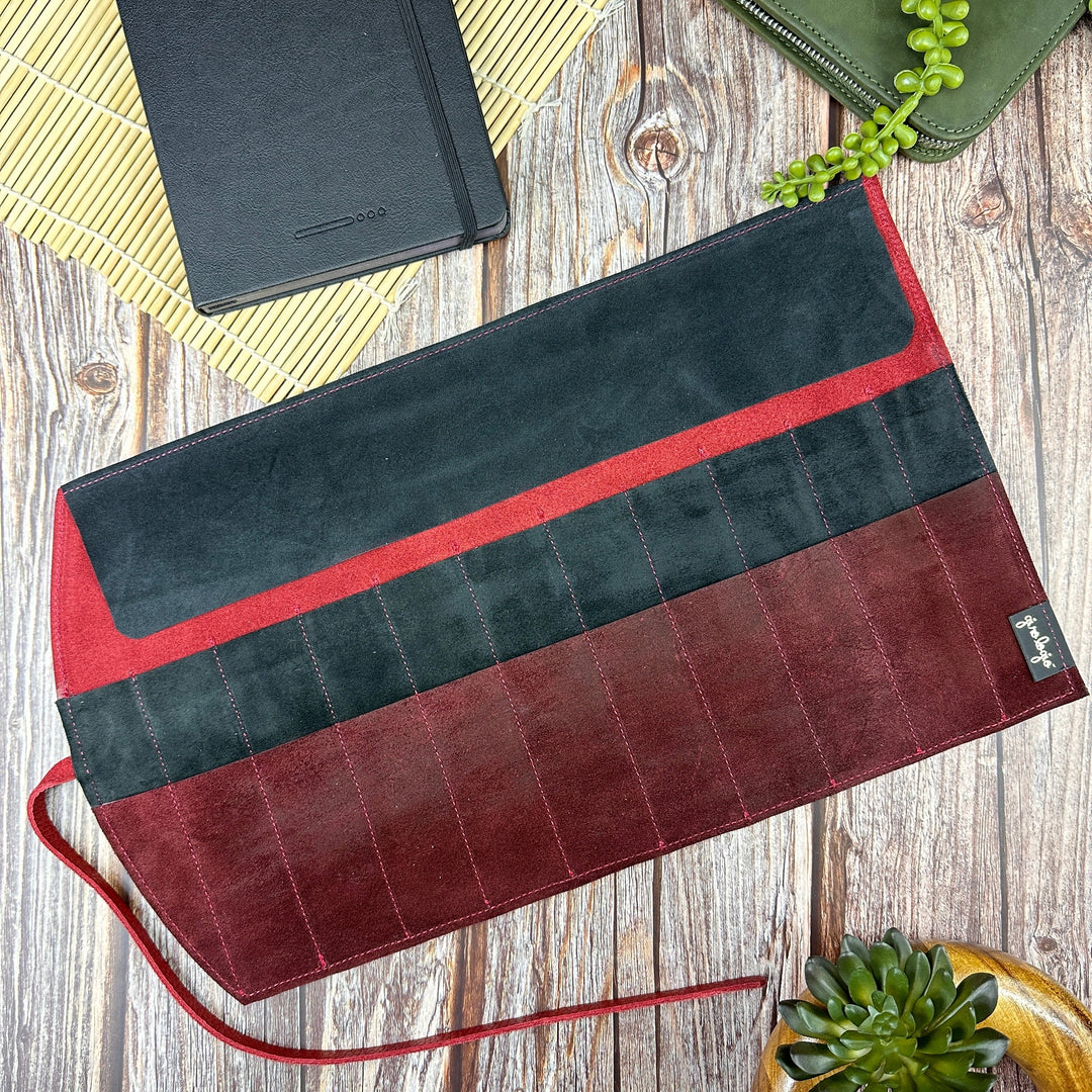 Crimson Ember Red 10 Pen Roll